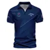 Adidas Updated Logo 125th U.S. Open Blue Gradient With White Straight Line Vneck Polo Shirt Style Classic Polo Shirt For Men