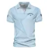Updated Logo 125th U.S. Open Golf Star Line Pattern Light Blue Ping Vneck Polo Shirt Style Classic Polo Shirt For Men