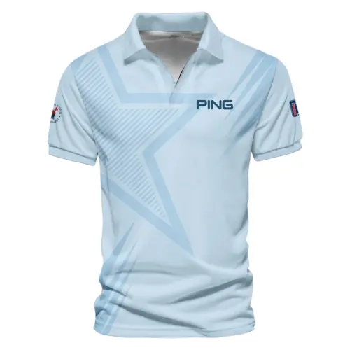Golf Sport Pattern Blue Sport Uniform Update Logo 2025 PGA Championship Ping Vneck Polo Shirt Style Classic