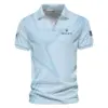 Updated Logo 125th U.S. Open Golf Star Line Pattern Light Blue Titleist Vneck Polo Shirt Style Classic Polo Shirt For Men