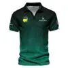 Gradient Dark Green Geometric Pattern Masters Tournament Ping Vneck Polo Shirt Style Classic Polo Shirt For Men