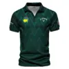 Abstract Dark Green Zigzag Background Masters Tournament Ping Vneck Polo Shirt Style Classic Polo Shirt For Men