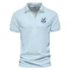 PGA Trophy Pattern Light Blue Update Logo 2025 PGA Championship Titleist Vneck Polo Shirt Style Classic Polo Shirt For Men