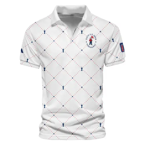 Argyle Pattern With Cup Updated Logo 125th U.S. Open Adidas Vneck Polo Shirt Style Classic Polo Shirt For Men