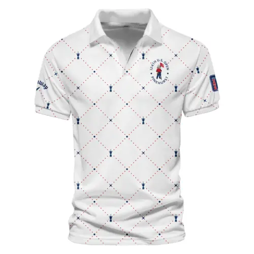 Argyle Pattern With Cup Updated Logo 125th U.S. Open Callaway Vneck Polo Shirt Style Classic Polo Shirt For Men