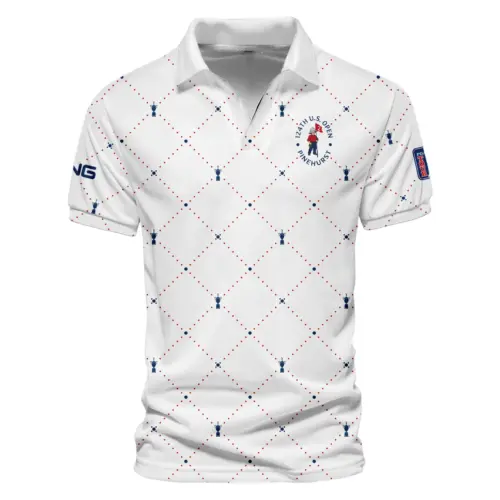 Argyle Pattern With Cup Updated Logo 125th U.S. Open Ping Vneck Polo Shirt Style Classic Polo Shirt For Men