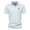 Updated Logo 125th U.S. Open Titleist Stars US Flag White Blue Vneck Polo Shirt Style Classic Polo Shirt For Men