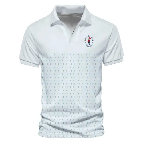 U.S Open Trophy Pattern Light Blue Updated Logo 125th U.S. Open Rolex Vneck Polo Shirt Style Classic Polo Shirt For Men