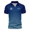 Titleist Updated Logo 125th U.S. Open Dark Blue Gradient Abstract White Background  Vneck Polo Shirt Style Classic