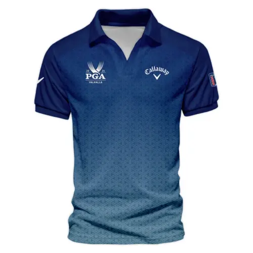Golf Sport Pattern Blue Sport Uniform Update Logo 2025 PGA Championship Callaway Vneck Polo Shirt Style Classic