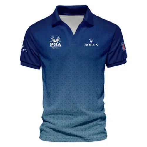 Golf Sport Pattern Blue Sport Uniform Update Logo 2025 PGA Championship Rolex Vneck Polo Shirt Style Classic