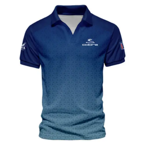 Cobra Golf Updated Logo 125th U.S. Open Blue Abstract Background Line Vneck Polo Shirt Style Classic