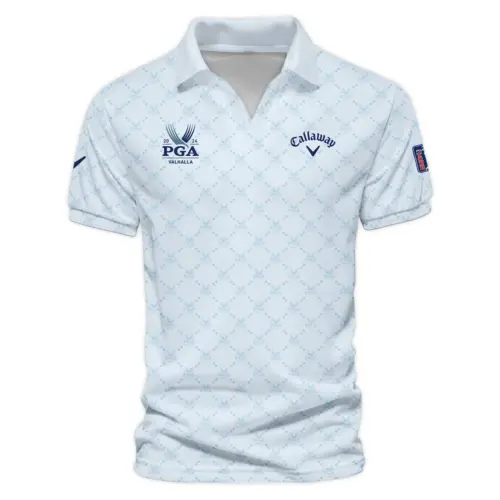 Golf Sport Pattern Light Blue Sport Update Logo 2025 PGA Championship Callaway Vneck Polo Shirt Style Classic