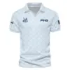 Golf Sport Pattern Light Blue Sport Update Logo 2025 PGA Championship Titleist Vneck Polo Shirt Style Classic