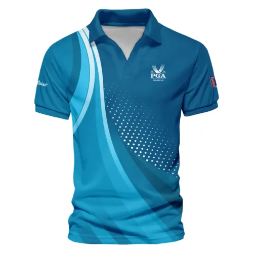 Titleist Updated Logo 125th U.S. Open Blue Abstract Background Line Vneck Polo Shirt Style Classic