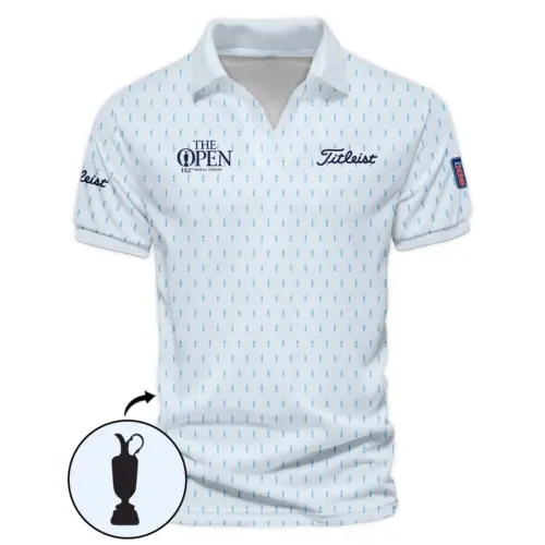 Golf Sport Light Blue Pattern Cup 152nd Open Championship Titleist Vneck Polo Shirt All Over Prints  QTTOP160624A01TLZVPL