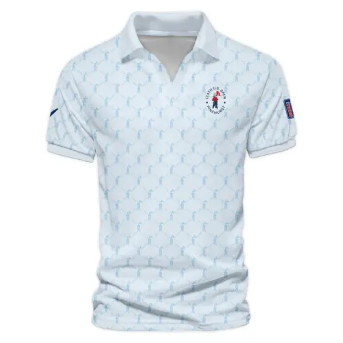 Golf Sport Pattern Light Blue Style Updated Logo 125th U.S. Open Callaway Vneck Polo Shirt Style Classic