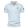 Golf Sport Pattern Light Blue Style Updated Logo 125th U.S. Open Rolex Vneck Polo Shirt Style Classic