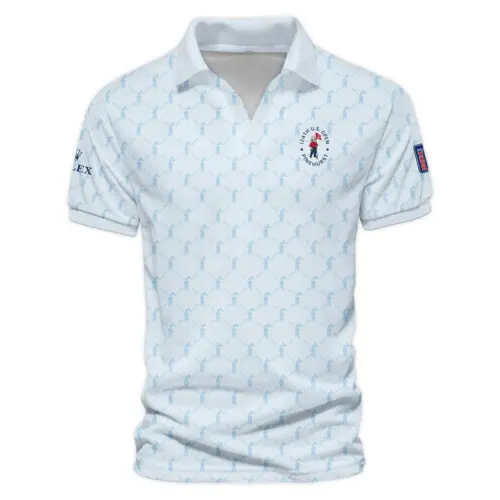 Golf Sport Pattern Light Blue Style Updated Logo 125th U.S. Open Rolex Vneck Polo Shirt Style Classic