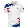 Golf Flag American Sport Love Updated Logo 125th U.S. Open Titleist Vneck Polo Shirt Style Classic
