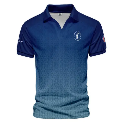 Sport Gradiend Blue Mix Color Updated Logo 125th U.S. Open Pinehurst Rolex Vneck Polo Shirt Style Classic