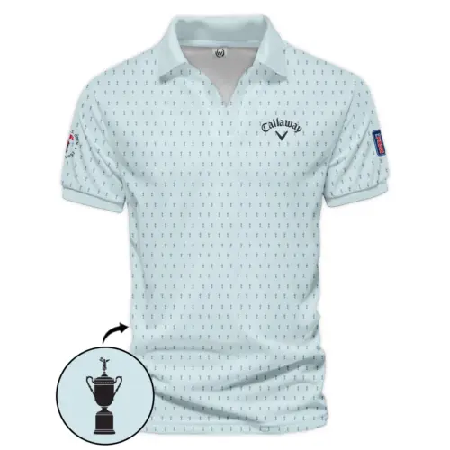 Golf Pattern Cup Light Blue Mix Green Updated Logo 125th U.S. Open Pinehurst Callaway Vneck Polo Shirt Style Classic