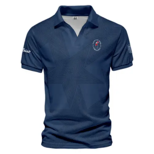Golf Sport Navy Star Updated Logo 125th U.S. Open Pinehurst Titleist Vneck Polo Shirt Style Classic