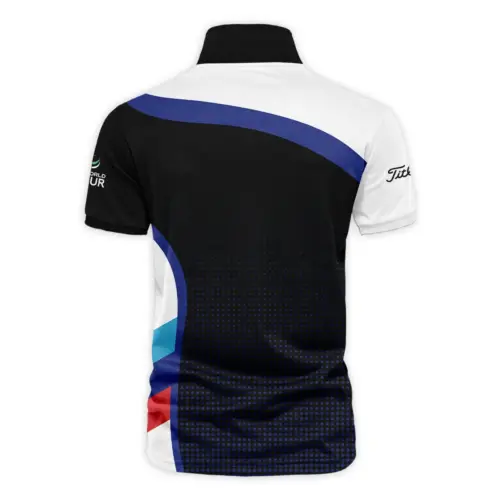 V-neck Polo Shirt Titleist BMW PGA Championship Black Background Halftone Blue Red HOBMW110724A01TLZVPL