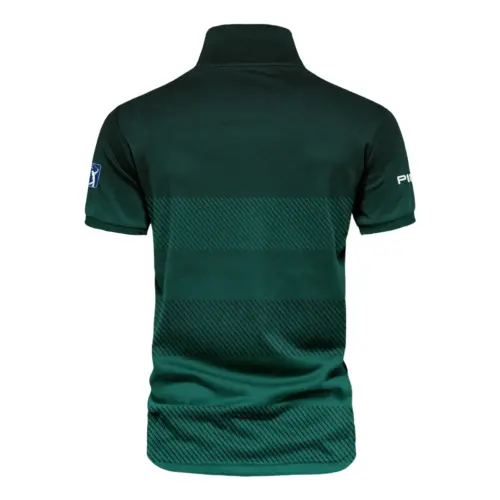 Ping Masters Tournament Dark Green Gradient Stripes Pattern Golf Sport Vneck Polo Shirt Style Classic Polo Shirt For Men