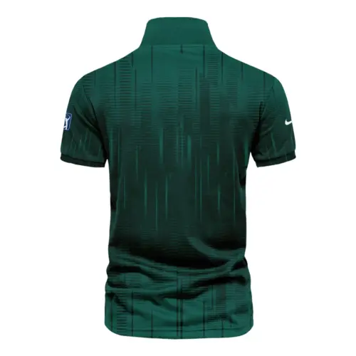 Masters Tournament Nike Dark Green Gradient Stripes Pattern Vneck Polo Shirt Style Classic Polo Shirt For Men