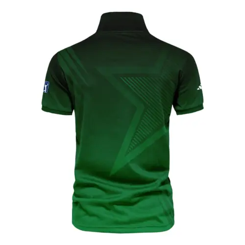 Adidas Masters Tournament Polo Shirt Dark Green Gradient Star Pattern Golf Sports Vneck Polo Shirt Style Classic Polo Shirt For Men