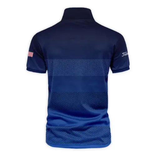 Dark Blue Gradient Line Pattern Background Presidents Cup Titleist Vneck Polo Shirt Style Classic