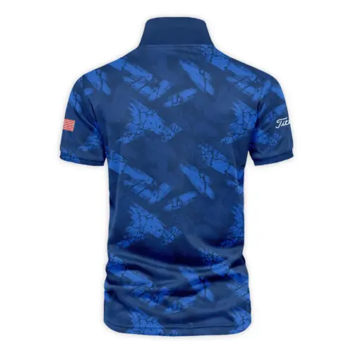 Presidents Cup Dark Blue Grunge Pattern Background Titleist Vneck Polo Shirt Style Classic