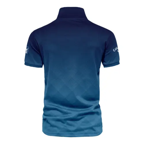 Update Logo 2025 PGA Championship Callaway Blue Gradient Abstract Stripes  Vneck Polo Shirt Style Classic Polo Shirt For Men