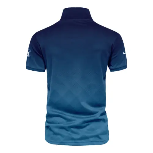 Update Logo 2025 PGA Championship Nike Blue Gradient Abstract Stripes  Vneck Polo Shirt Style Classic Polo Shirt For Men