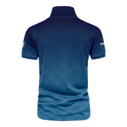 Update Logo 2025 PGA Championship Ping Blue Gradient Abstract Stripes  Vneck Polo Shirt Style Classic Polo Shirt For Men