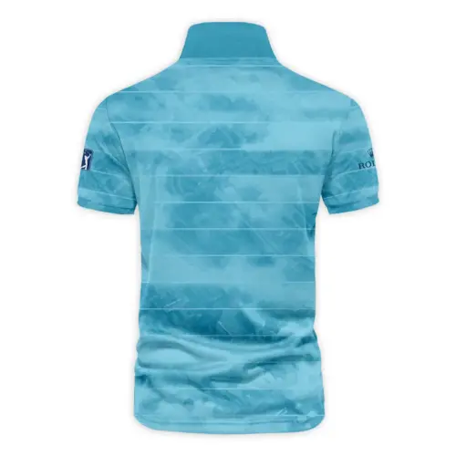 Rolex Updated Logo 125th U.S. Open Blue Abstract Background Line Vneck Polo Shirt Style Classic