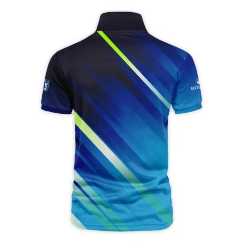 Rolex Updated Logo 125th U.S. Open Green Dark Blue Gradient Abstract Yellow Vneck Polo Shirt Style Classic