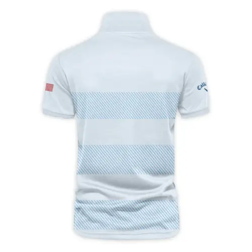 V-neck Polo Shirt Callaway 125th US Open Championship Light Blue Background Line Blue