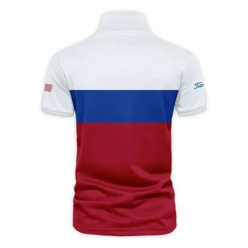 V-neck Polo Shirt Titleist 125th US Open Oakmont Blue Red Very Pale Blue Pattern HOUSG130724A01TLZVPL