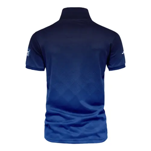 Updated Logo 125th U.S. Open Adidas Dark Blue Gradient Stripes Pattern Vneck Polo Shirt Style Classic Polo Shirt For Men