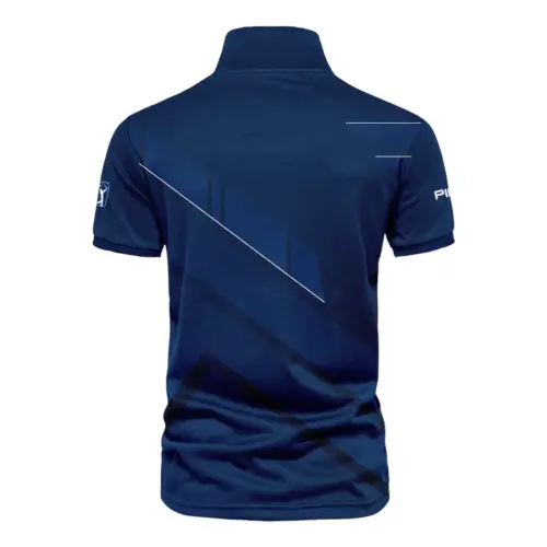 Ping Updated Logo 125th U.S. Open Blue Gradient With White Straight Line Vneck Polo Shirt Style Classic Polo Shirt For Men