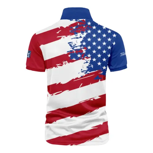 Titleist US Flag Blue Red Stars Updated Logo 125th U.S. Open Vneck Polo Shirt Style Classic Polo Shirt For Men