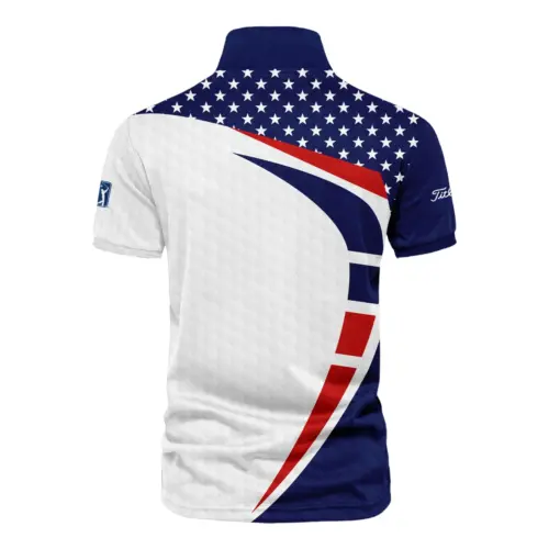 Updated Logo 125th U.S. Open Titleist US Flag Blue Red Stars Vneck Polo Shirt Style Classic Polo Shirt For Men