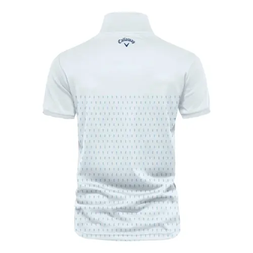 U.S Open Trophy Pattern Light Blue Updated Logo 125th U.S. Open Callaway Vneck Polo Shirt Style Classic Polo Shirt For Men