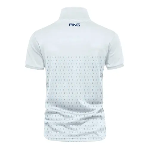 U.S Open Trophy Pattern Light Blue Updated Logo 125th U.S. Open Ping Vneck Polo Shirt Style Classic Polo Shirt For Men