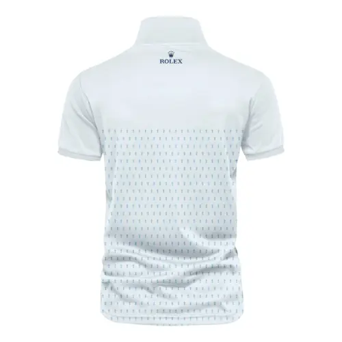 U.S Open Trophy Pattern Light Blue Updated Logo 125th U.S. Open Rolex Vneck Polo Shirt Style Classic Polo Shirt For Men