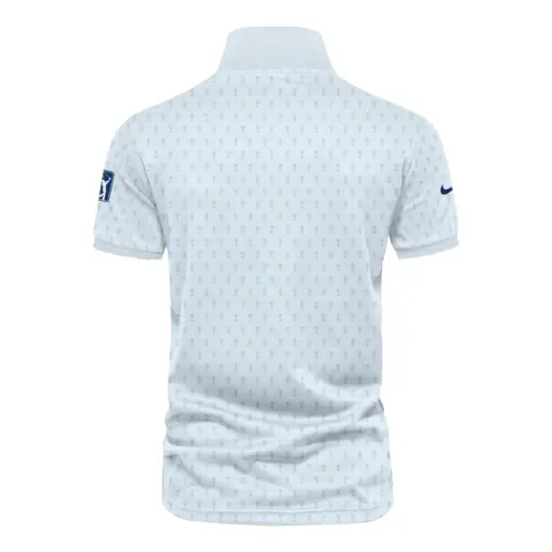 Golf Pattern Cup White Mix Light Blue Update Logo 2025 PGA Championship Nike Vneck Polo Shirt Style Classic Polo Shirt For Men