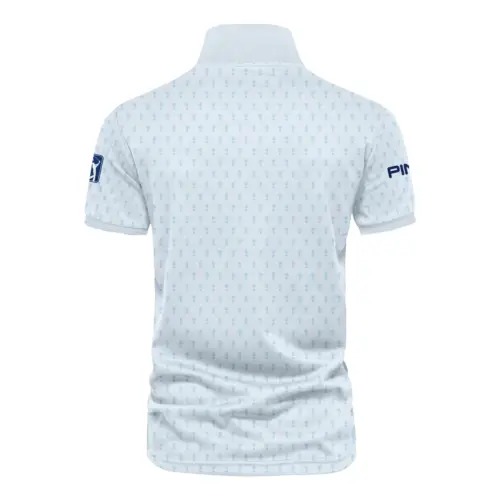 Golf Pattern Cup White Mix Light Blue Update Logo 2025 PGA Championship Ping Vneck Polo Shirt Style Classic Polo Shirt For Men