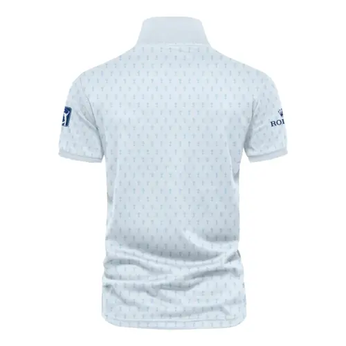 Golf Pattern Cup White Mix Light Blue Update Logo 2025 PGA Championship Rolex Vneck Polo Shirt Style Classic Polo Shirt For Men